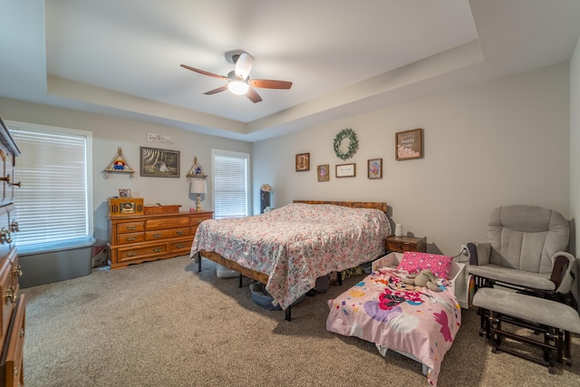 140 Central Park Ave, Berea, KY 40403 - carpeted bedroom featuring a tray ceiling and ceiling fan