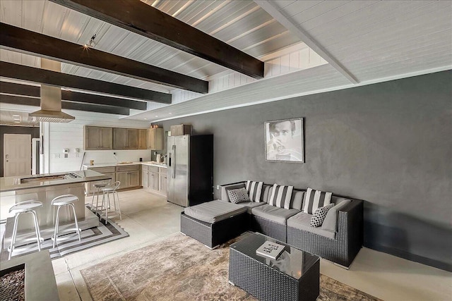 235 Westover Rd, Frankfort, KY 40601 - living room featuring beamed ceiling