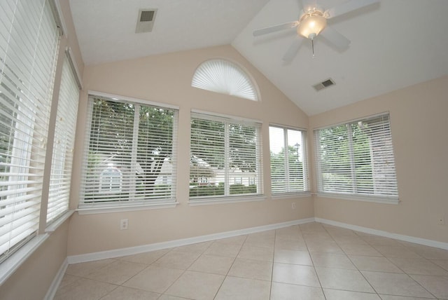 102 Academy Dr, Wilmore, KY 40390 - unfurnished sunroom with plenty of natural light, tile patterned floors, and vaulted ceiling