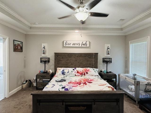 627 Fourwinds Dr, Richmond, KY 40475 - carpeted bedroom featuring ornamental molding, baseboards, and a ceiling fan