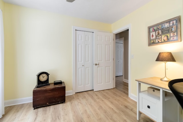 913 W 8th St, Corbin, KY 40701 - home office featuring light wood finished floors, baseboards, and ceiling fan