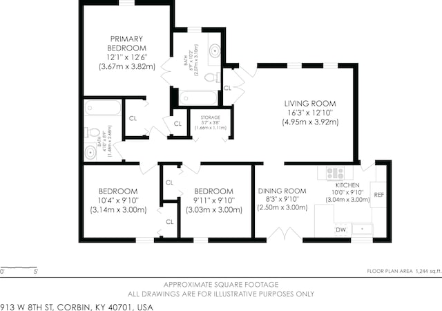 913 W 8th St, Corbin, KY 40701 - room layout