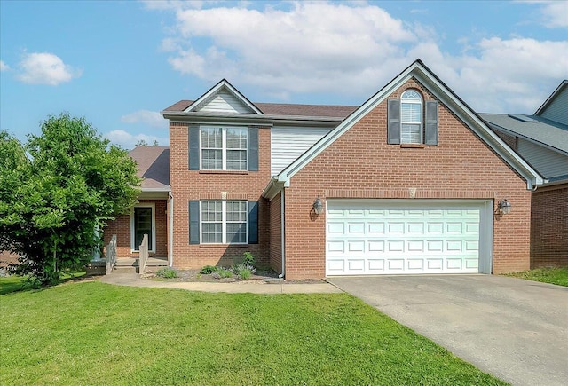 3373 Malone Dr, Lexington, KY 40513 - traditional-style house featuring driveway, a front lawn, and brick siding