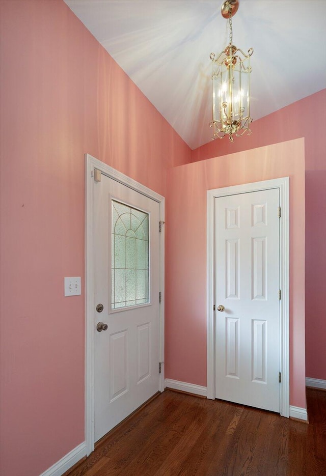 3373 Malone Dr, Lexington, KY 40513 - entryway with a chandelier, baseboards, and wood finished floors