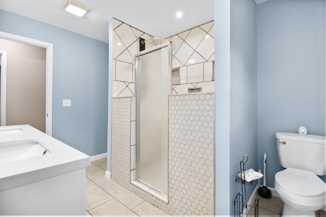15 April Ln, Corbin, KY 40701 - bathroom featuring a shower stall, tile patterned floors, and toilet