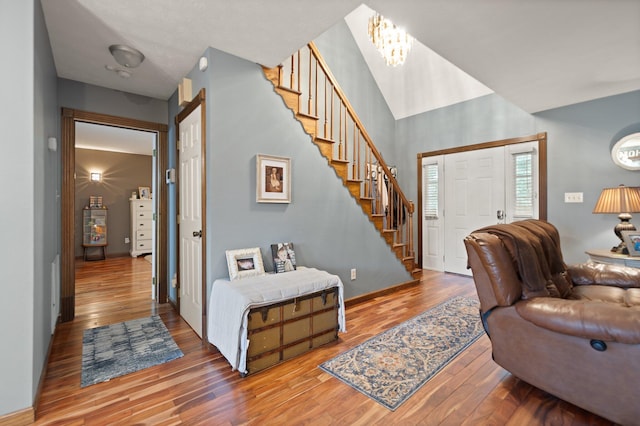 2003 Cresent Cir, Corbin, KY 40701 - living area featuring wood finished floors, stairway, and baseboards