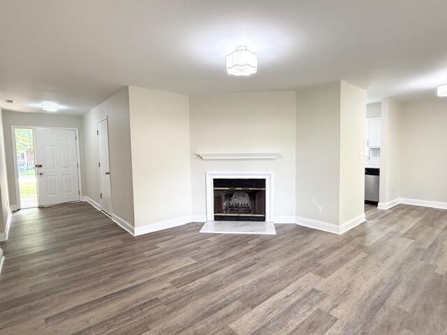 3501 Marsanne Ct, Lexington, KY 40515 - unfurnished living room featuring wood finished floors, baseboards, and a fireplace