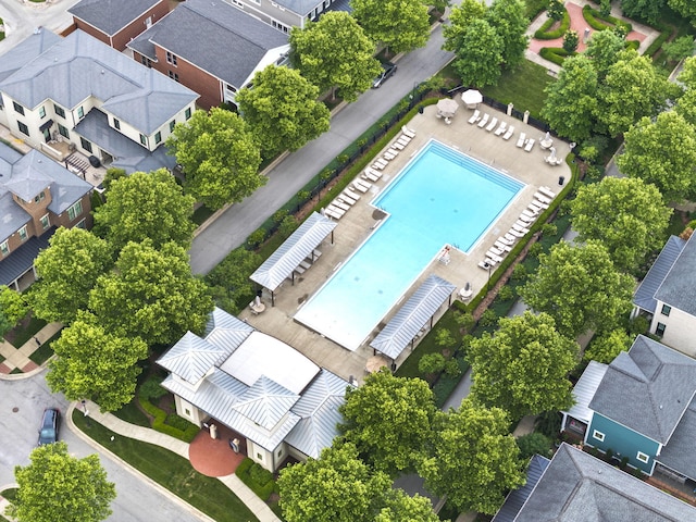 10910 Kings Crown Dr, Prospect, KY 40059 - aerial view of residential area featuring a pool area