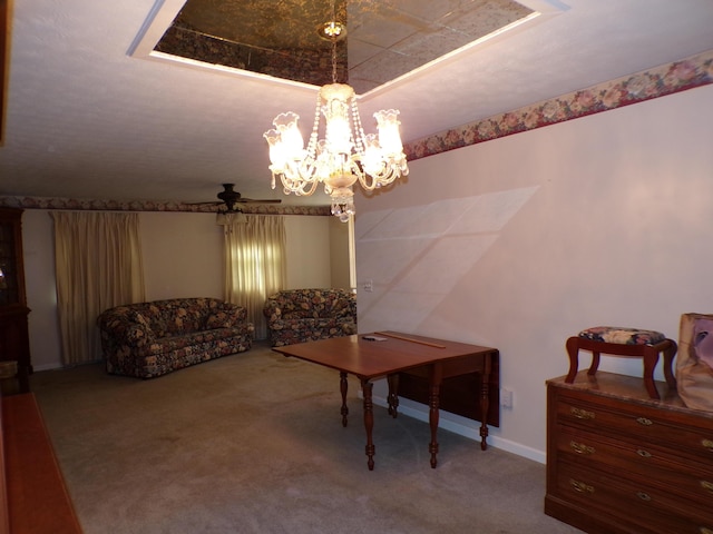 706 Allf Ln, London, KY 40741 - carpeted living area with baseboards and a chandelier