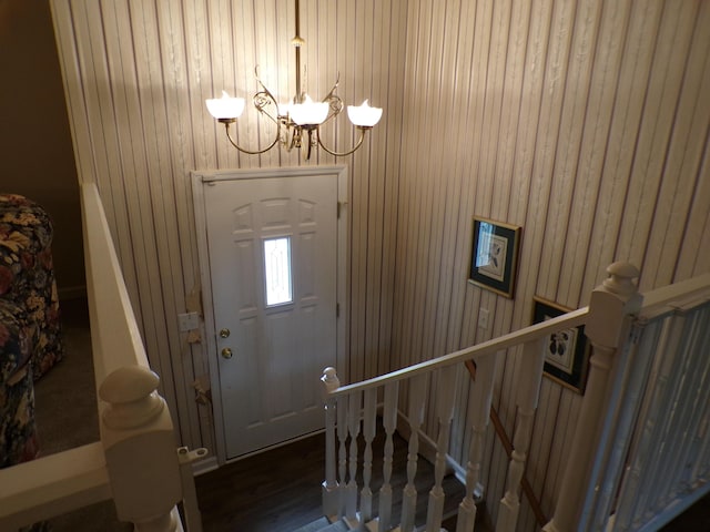 706 Allf Ln, London, KY 40741 - foyer featuring a chandelier and wood finished floors
