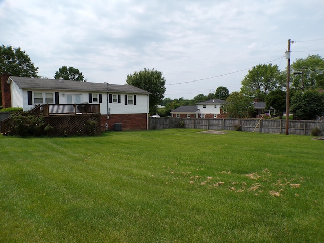 706 Allf Ln, London, KY 40741 - view of yard with a wooden deck and cooling unit