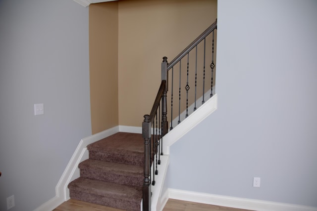 4745 Willman Way, Lexington, KY 40509 - staircase with baseboards and wood finished floors