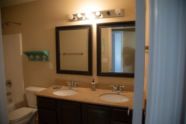 4745 Willman Way, Lexington, KY 40509 - bathroom with double vanity, toilet, and shower / bathtub combination