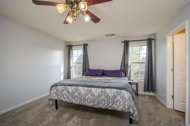 753 Woodhaven Pl, Lexington, KY 40514 - carpeted bedroom featuring multiple windows, baseboards, a ceiling fan, and a textured ceiling