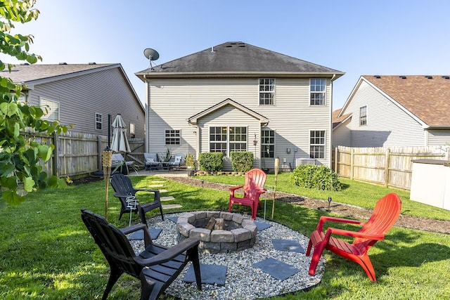 753 Woodhaven Pl, Lexington, KY 40514 - back of property with a fire pit and a patio area