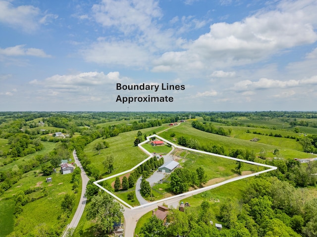 3900 Upper Sharpsburg, Carlisle, KY 40311 - aerial view of sparsely populated area featuring property parcel outlined