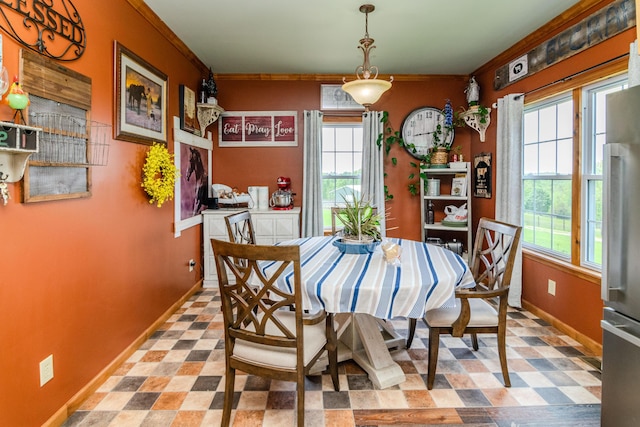 3900 Upper Sharpsburg, Carlisle, KY 40311 - dining room featuring baseboards, healthy amount of natural light, and ornamental molding
