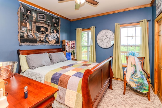3900 Upper Sharpsburg, Carlisle, KY 40311 - bedroom featuring crown molding, a ceiling fan, and baseboards