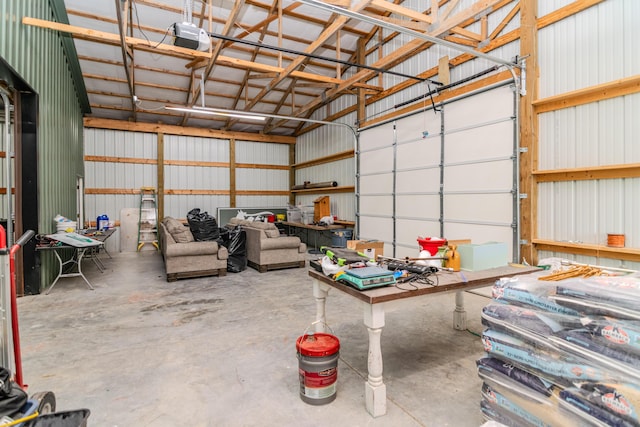 3900 Upper Sharpsburg, Carlisle, KY 40311 - garage with metal wall and a garage door opener