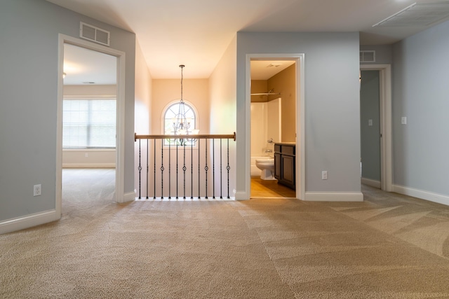 1805 Rachels Run, Lexington, KY 40509 - empty room with a chandelier, carpet flooring, and baseboards
