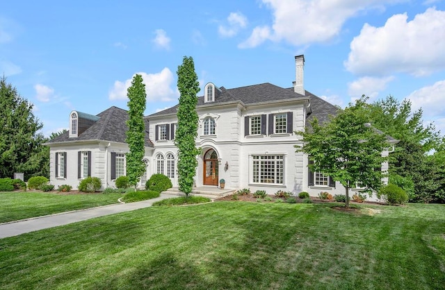 1617 Harmony Hall Ln, Lexington, KY 40502 - view of front of home featuring a chimney and a front lawn