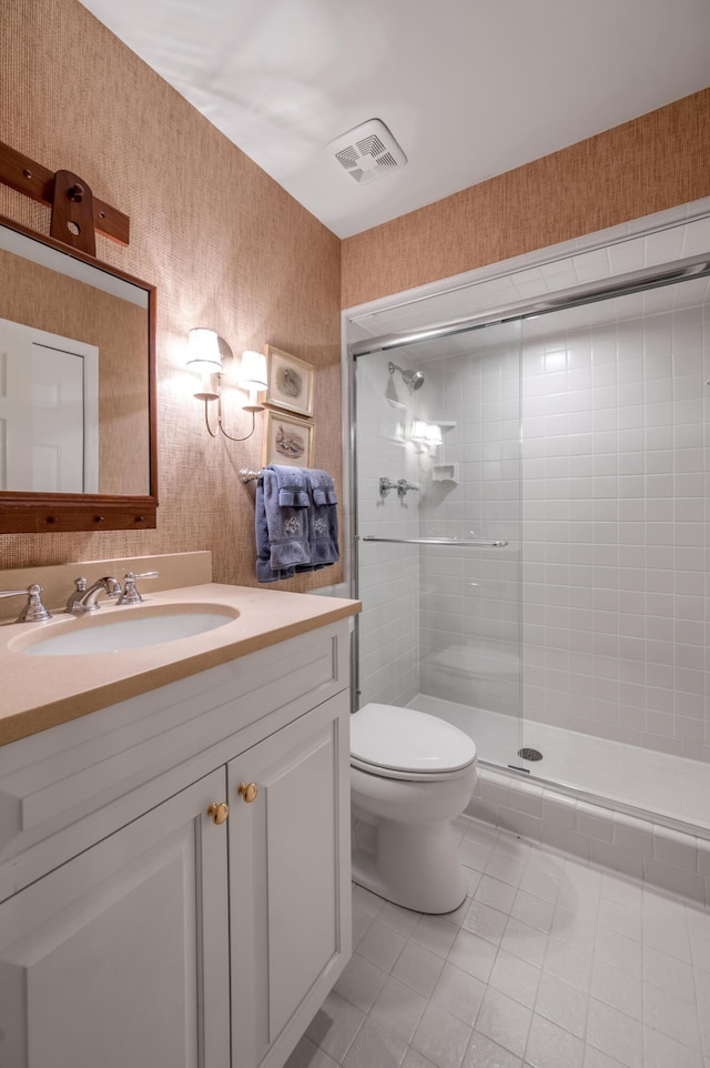 100 Idle Hour Dr Unit 8, Lexington, KY 40502 - bathroom with tile patterned flooring, vanity, a stall shower, and toilet