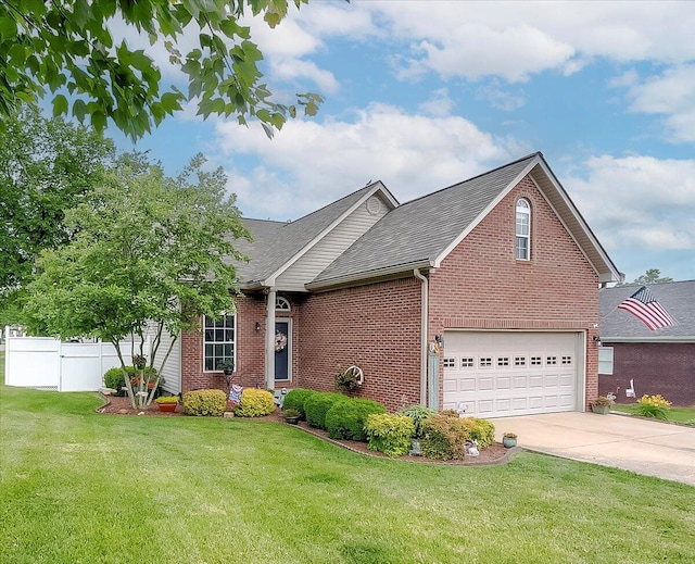 1202 Equestrian Way, Frankfort, KY 40601 - view of front of property featuring brick siding, driveway, an attached garage, and a shingled roof