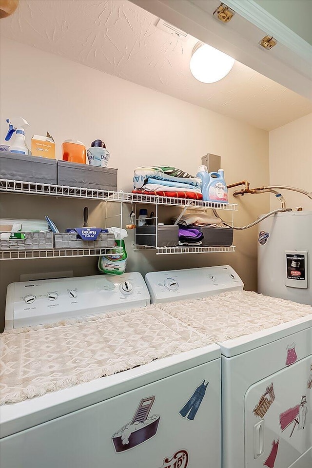 1202 Equestrian Way, Frankfort, KY 40601 - laundry area with washer and dryer, water heater, and electric water heater