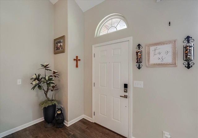 1202 Equestrian Way, Frankfort, KY 40601 - foyer featuring dark wood-type flooring, baseboards, and lofted ceiling