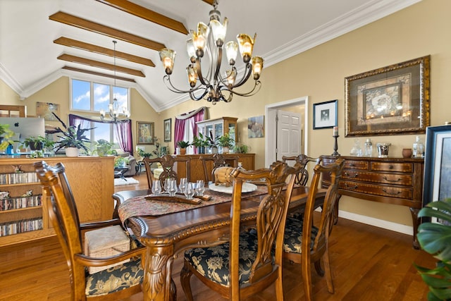 137 Indian Cave Subdivision, Monticello, KY 42633 - dining area featuring a chandelier, wood finished floors, and baseboards