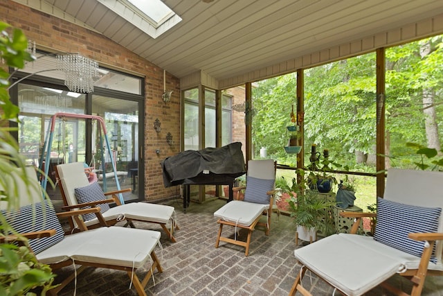 137 Indian Cave Subdivision, Monticello, KY 42633 - sunroom with a skylight and vaulted ceiling