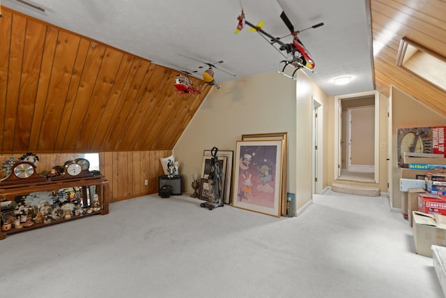 137 Indian Cave Subdivision, Monticello, KY 42633 - bonus room featuring carpet, wooden walls, lofted ceiling, and baseboards