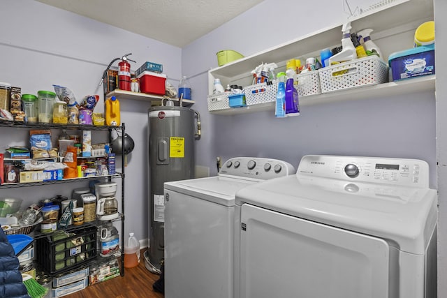 3744 Appian Way, Lexington, KY 40517 - laundry room with electric water heater, washer and dryer, and wood finished floors