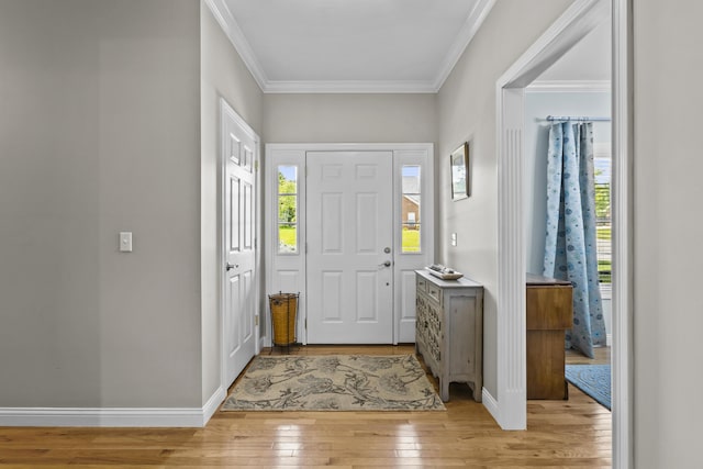 594 Earlymeade Dr, Winchester, KY 40391 - foyer entrance with wood-type flooring, crown molding, and baseboards