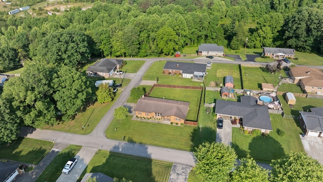 141 Springfield Dr, Corbin, KY 40701 - aerial overview of property's location featuring a heavily wooded area and nearby suburban area