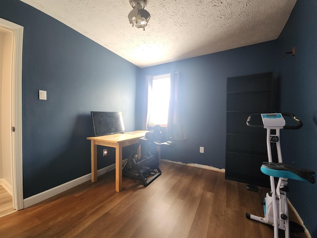 50 Ford Dr, Mount Vernon, KY 40456 - home office featuring wood finished floors, a textured ceiling, and baseboards