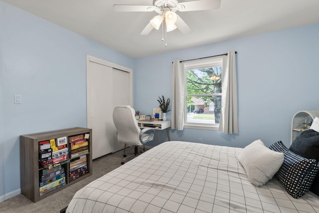 103 Cypress St, Nicholasville, KY 40356 - carpeted bedroom featuring a closet, an office area, and a ceiling fan