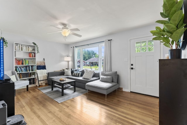 103 Cypress St, Nicholasville, KY 40356 - living room with a ceiling fan and light wood-style floors