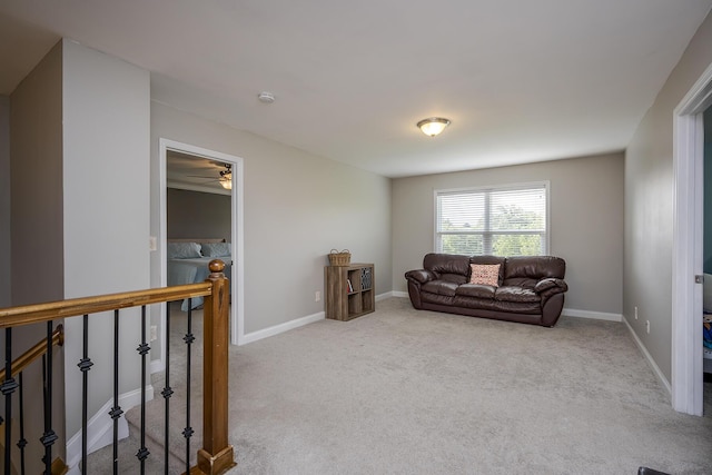 162 Johnstone Trl, Georgetown, KY 40324 - carpeted living area featuring baseboards, a ceiling fan, and washer / clothes dryer
