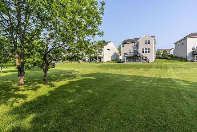 162 Johnstone Trl, Georgetown, KY 40324 - view of grassy yard with stairway and a residential view