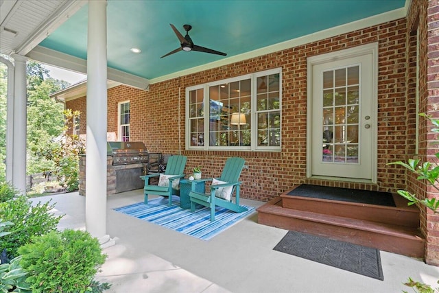 143 Winding View Trl, Georgetown, KY 40324 - view of patio / terrace with a ceiling fan and area for grilling
