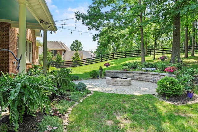 143 Winding View Trl, Georgetown, KY 40324 - fenced backyard with an outdoor fire pit and a patio