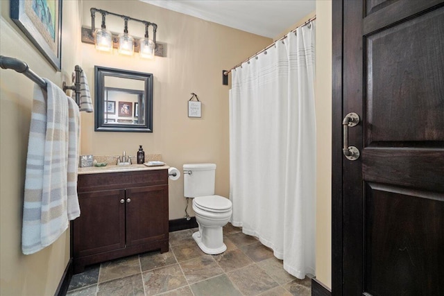 143 Winding View Trl, Georgetown, KY 40324 - bathroom with stone finish floors, vanity, and a shower with curtain
