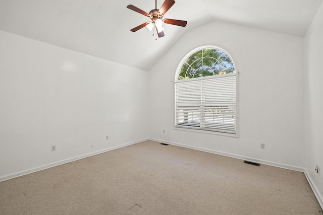 204 Keith Dr, Berea, KY 40403 - spare room with vaulted ceiling, a ceiling fan, light colored carpet, and baseboards