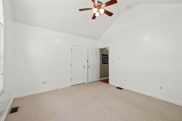 204 Keith Dr, Berea, KY 40403 - carpeted empty room featuring ceiling fan, baseboards, and high vaulted ceiling