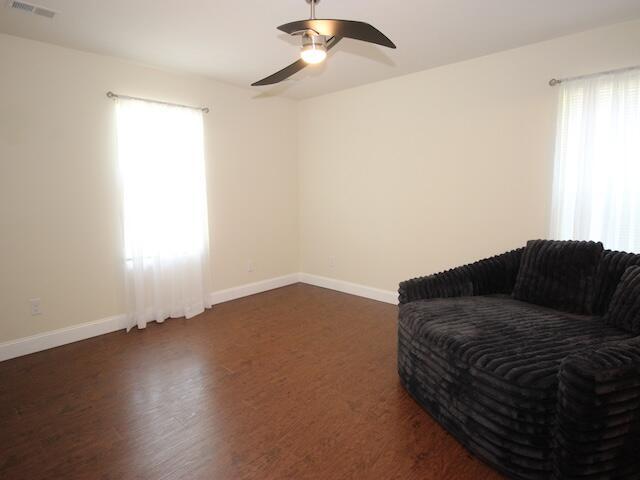 91 Graysons Way, Somerset, KY 42503 - living area featuring plenty of natural light, baseboards, a ceiling fan, and wood finished floors