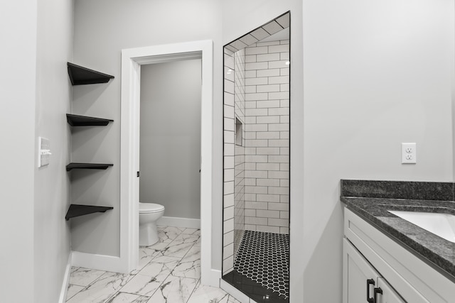 202 Max Cavnes Rd, Danville, KY 40422 - full bathroom featuring marble finish floors, a stall shower, and vanity