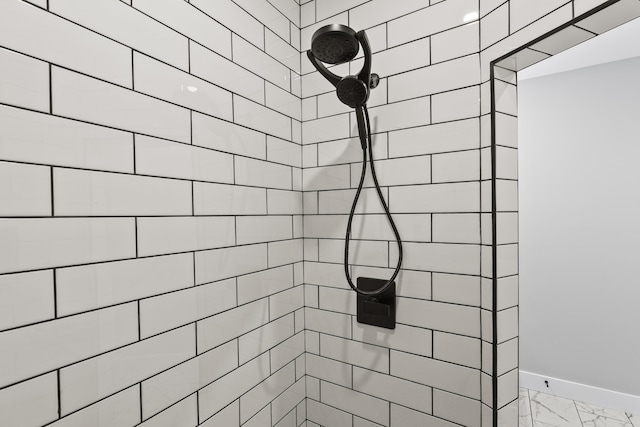 202 Max Cavnes Rd, Danville, KY 40422 - full bathroom featuring marble look tiles and a tile shower