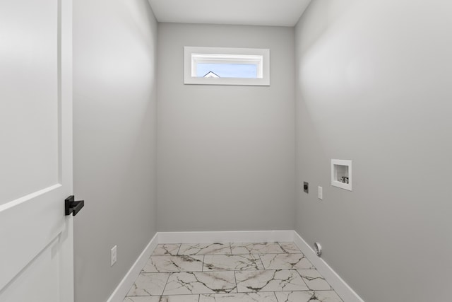 202 Max Cavnes Rd, Danville, KY 40422 - laundry room with washer hookup, light marble finish flooring, and electric dryer hookup