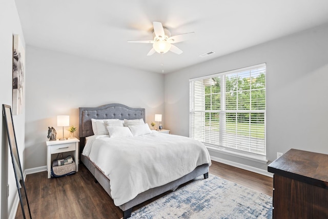 325 Houston Creek Dr, Paris, KY 40361 - bedroom with dark wood-type flooring, baseboards, and ceiling fan